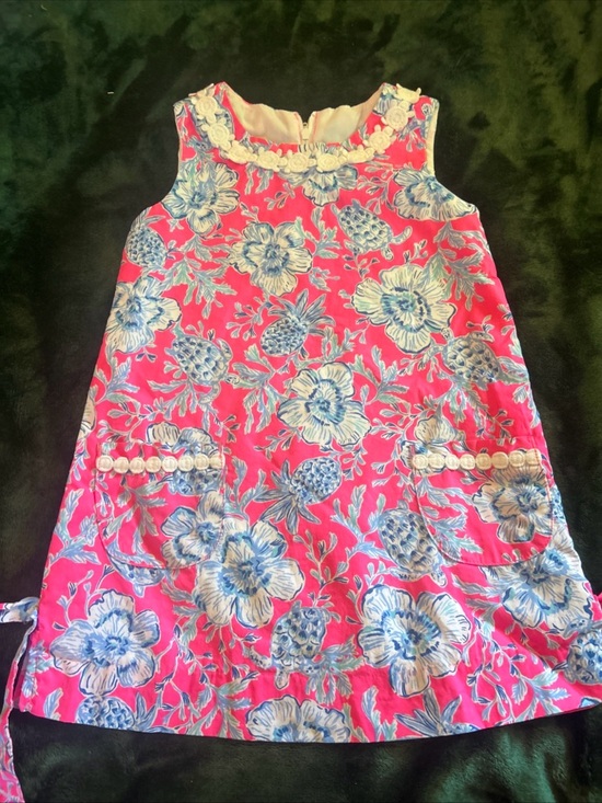 Lilly Pulitzer Other - Lilly Pulitzer Hot Pink and Blue Tropical Print Dress